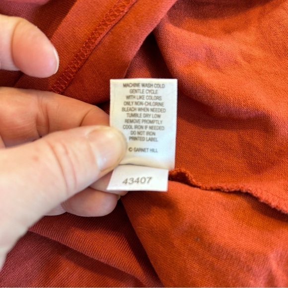 GARNET HILL Barteau Organic Cotton Dress Rust Red Boat Neck Pocket Size 00 NWT - Picture 10 of 14